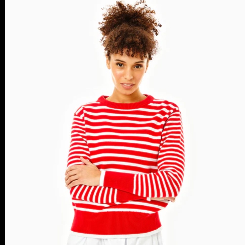 Addison Bay Cotton Crewneck Striped Sweater XS